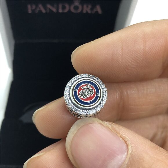 ✨🔥Pandora United States Marine Corps Charm USMC U.S. Marines Military CHARM - Picture 1 of 7